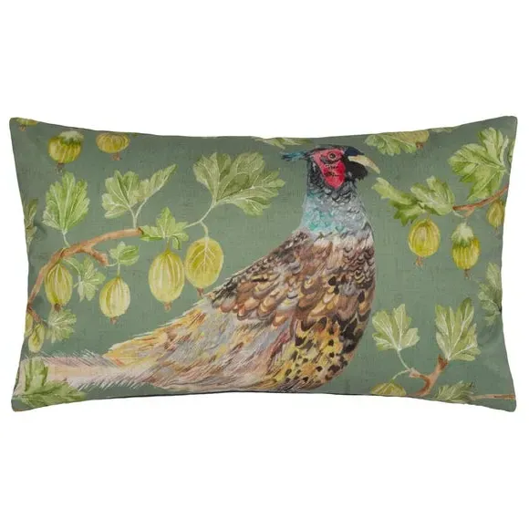 Outdoor Cushion with Pheasant Design - Olive image