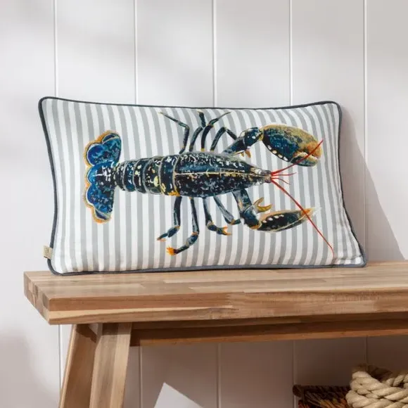 Rectangle Cushion Lobster Print - Multicolor image