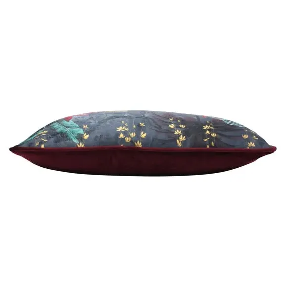 Square Cushion with Leopard Print - Multicolor, Velvet