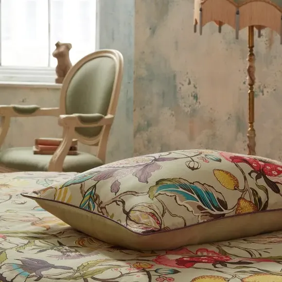 Floral Duvet Cover Set - Beige, Cotton Sateen