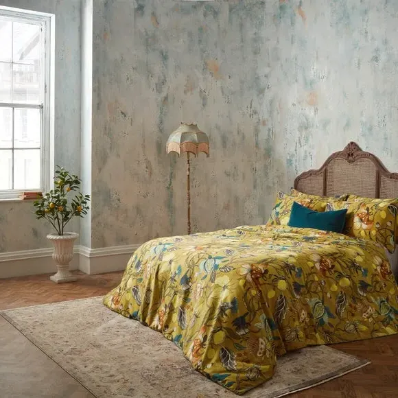 Floral Duvet Cover Set - Ochre, Cotton Sateen