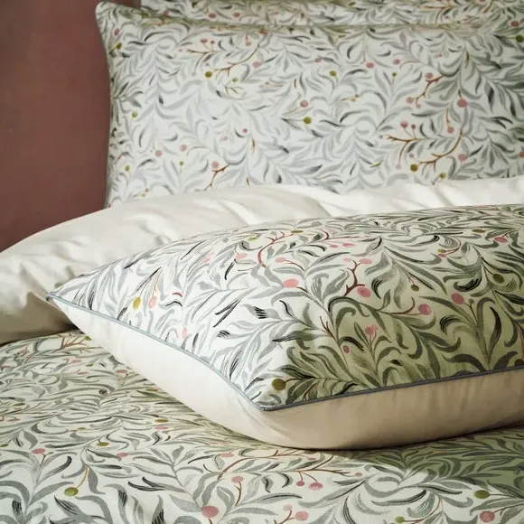 Floral Duvet Cover Set with Pillowcases - Green