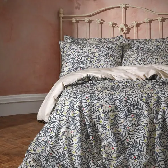 Floral Duvet Cover Set with Pillowcases - Navy