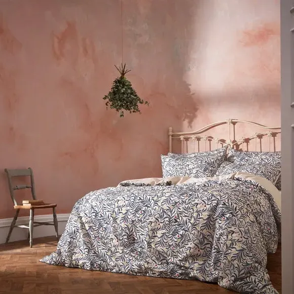 Floral Duvet Cover Set with Pillowcases - Navy