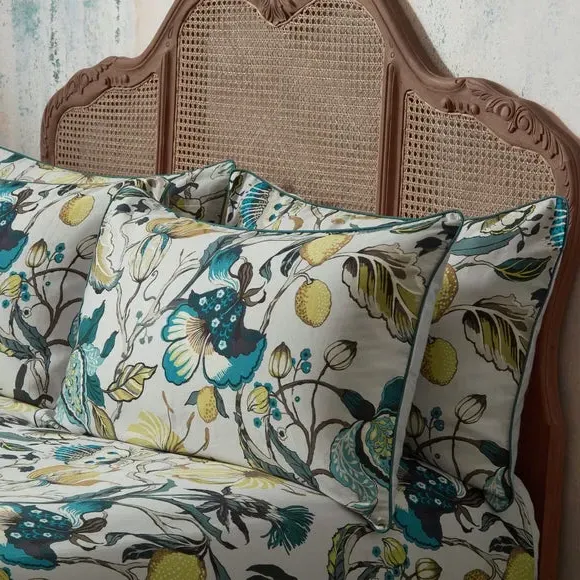 Floral Pillowcase Pair - Teal, Cotton Sateen image