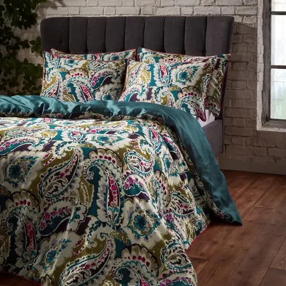 Paisley Duvet Cover Set with Pillowcases - Teal