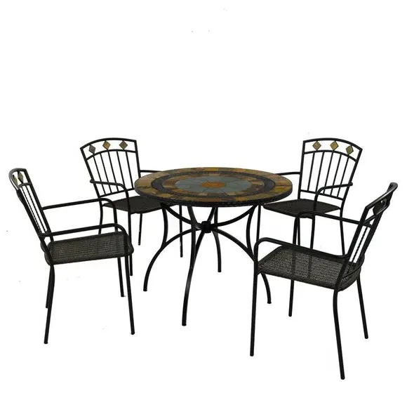 4-Seater Patio Table Set - Natural, Steel image