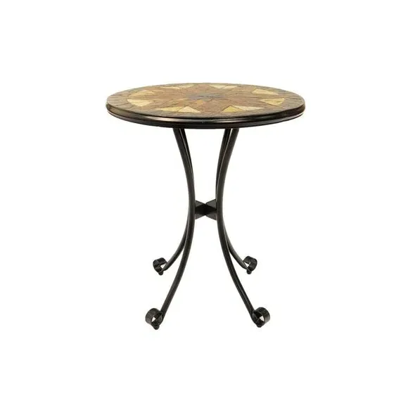 60cm Bistro Table Set with 2 Chairs - Natural Stone