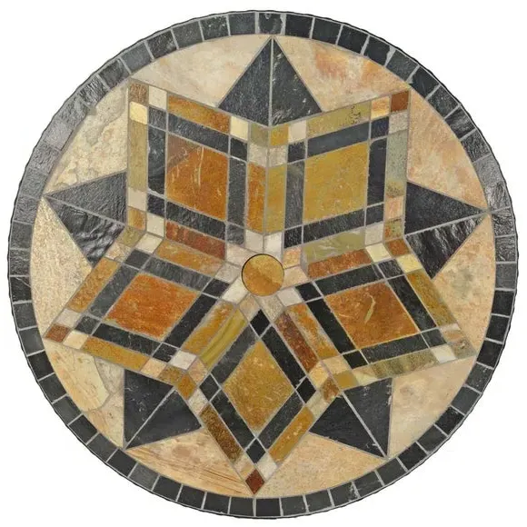 76cm Bistro Table - Multicolor, Stone & Ceramic