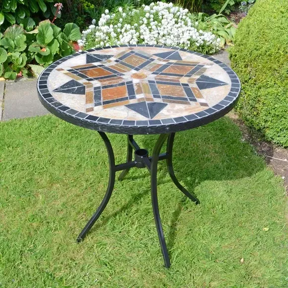 76cm Bistro Table - Multicolor, Stone & Ceramic image