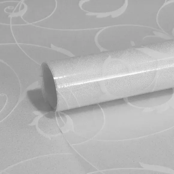 Scroll Flower Window Film - White