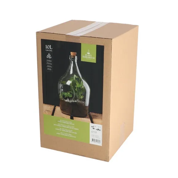 10 Litre Open Terrarium - Clear, Glass