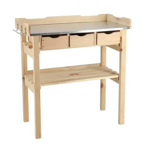 3-Drawer Potting Table - Natural, Wood