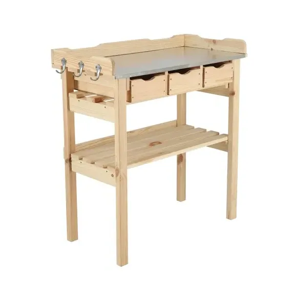 3-Drawer Potting Table - Natural, Wood image