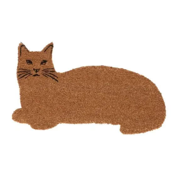 Cat Shaped Doormat Anti-Slip - Brown, Coir image