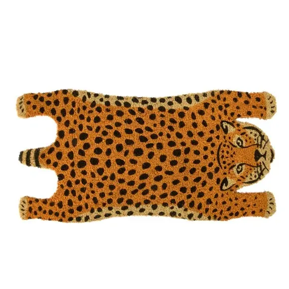 Cheetah Shaped Doormat - Yellow, Coir image