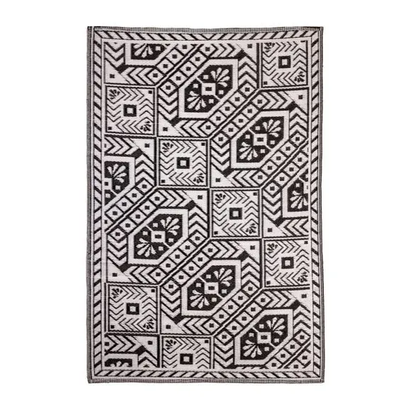 Diamond Outdoor Rug - Black/White