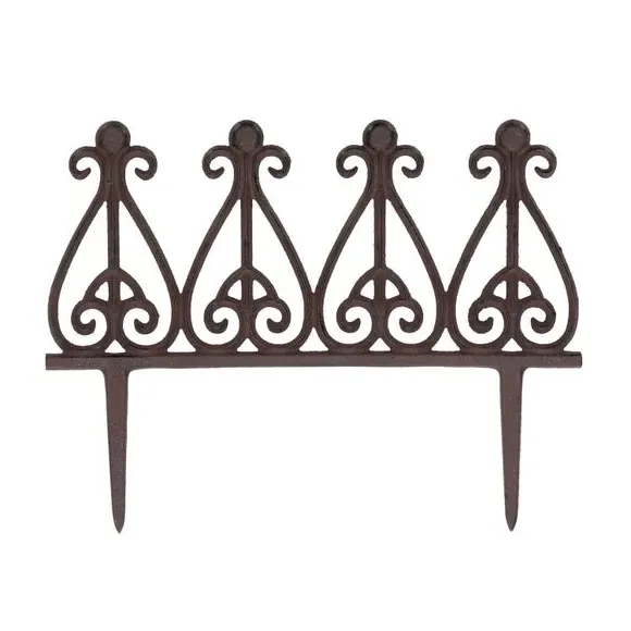 Fleur De Lys Lawn Edging - Brown, Cast Iron