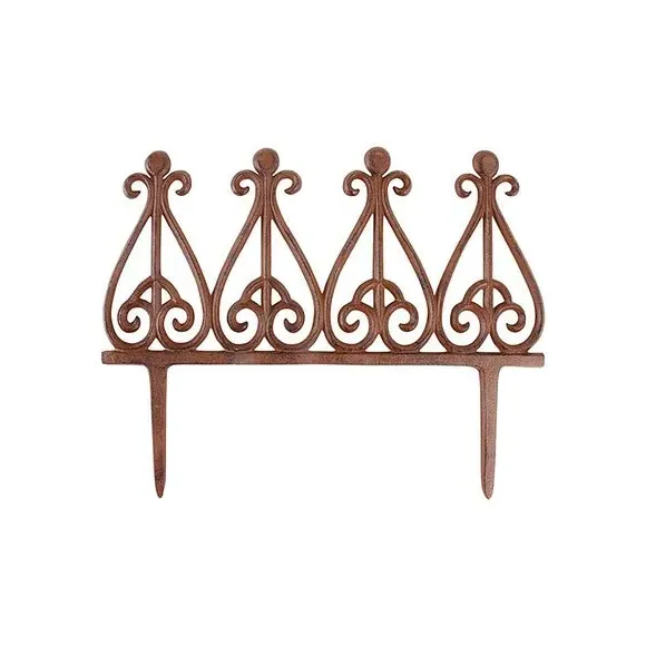 Fleur De Lys Lawn Edging - Brown, Cast Iron image