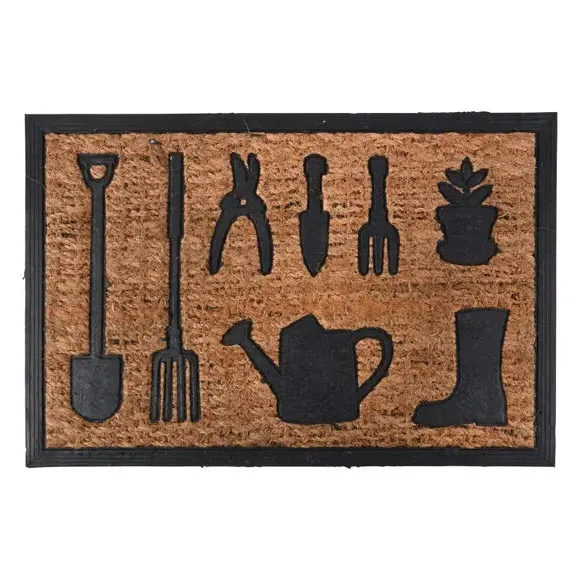 Garden Tools Doormat - Brown, Coir image