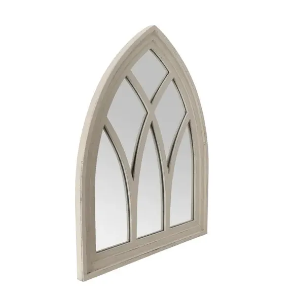 Gothic Arched Wall Mirror - White