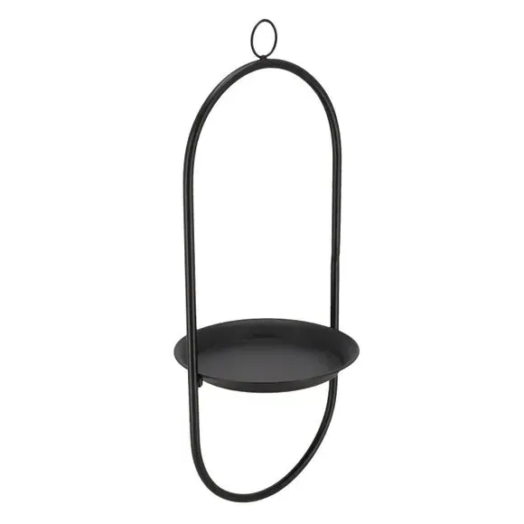 Hanging Plant Tray with Hook - Black