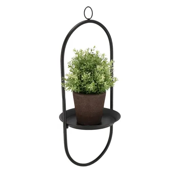 Hanging Plant Tray with Hook - Black image