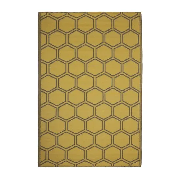 Honeycomb Outdoor Rug - Yellow image