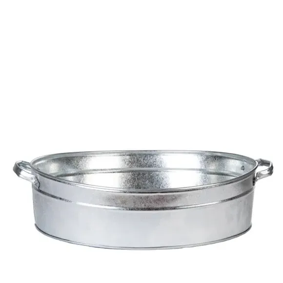 Large Oval Tub with Handles - Grey, Zinc