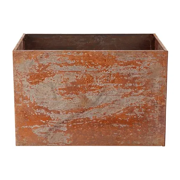 Low Rectangular Planter - Brown, Corten Steel