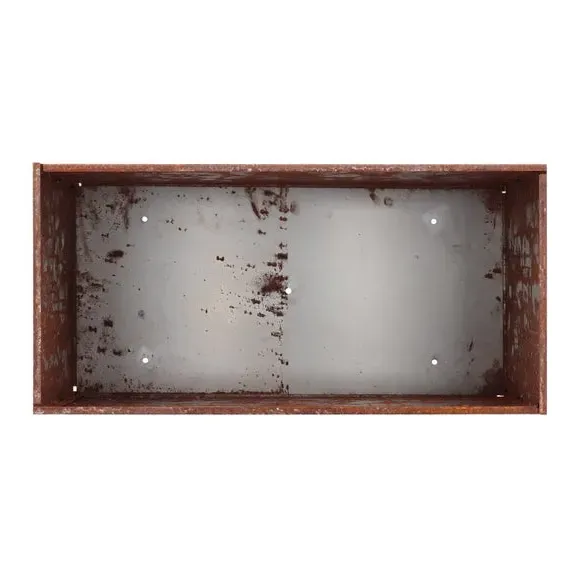 Low Rectangular Planter - Brown, Corten Steel