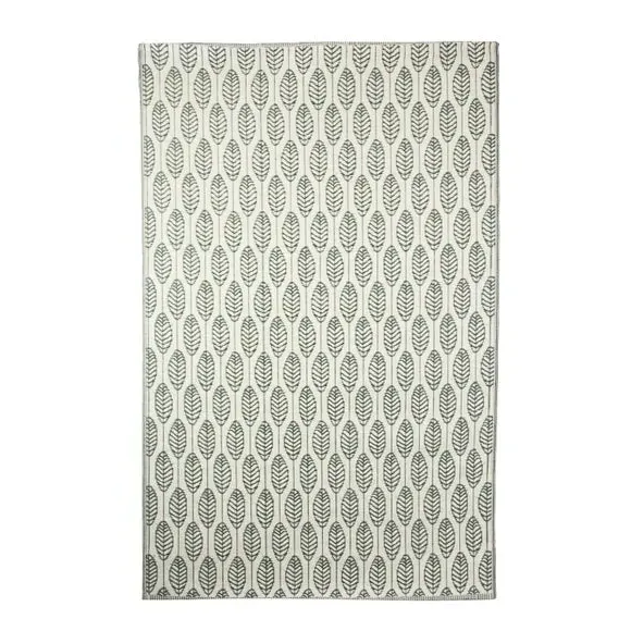 Outdoor Rug with Leaf Print - Green, Plastic