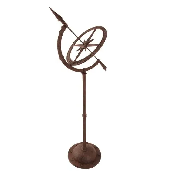 Pole Sundial with Hour Indicator - Brown, Cast Iron image