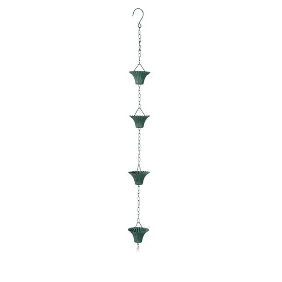 Rain Chain with Verdigris Finish - Green, Iron