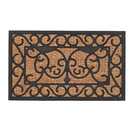 Rectangle Doormat Victorian Design - Brown, Coir image