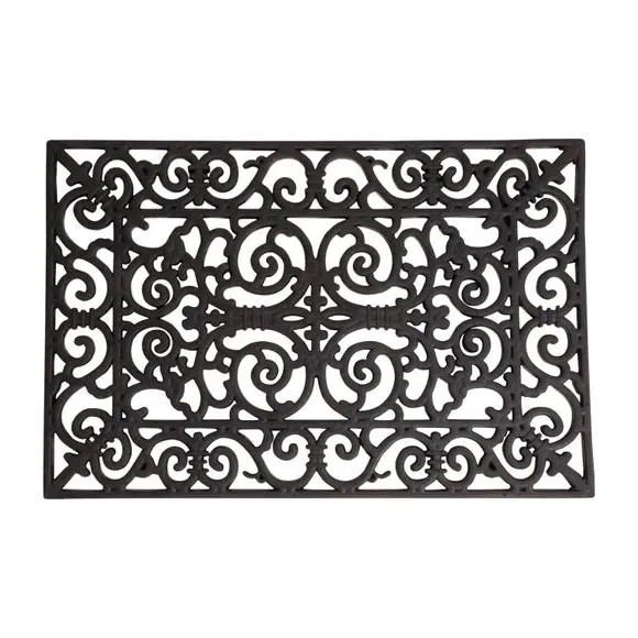 Rectangular Doormat with Pattern - Black, Rubber image