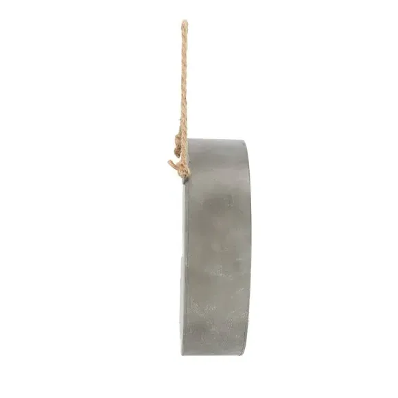 Round Wall Planter - Grey, Zinc