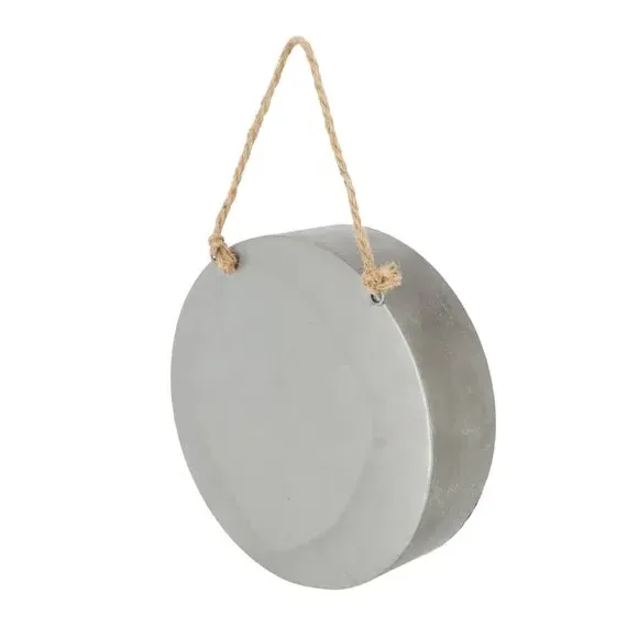 Round Wall Planter - Grey, Zinc