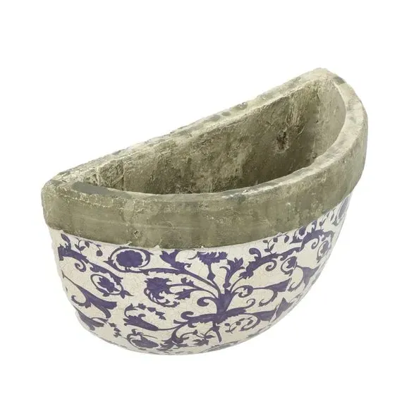 Wall Planter with Hanging Holes - Blue, Ceramic