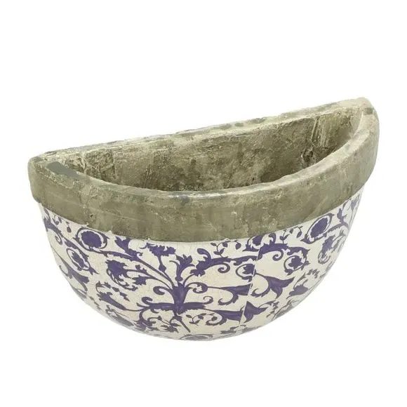 Wall Planter with Hanging Holes - Blue, Ceramic image