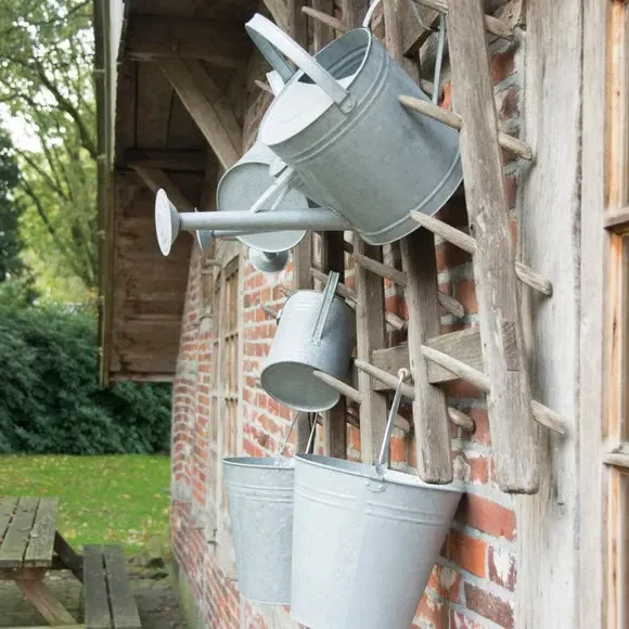Weathered Bucket with Handle - Grey, Zinc