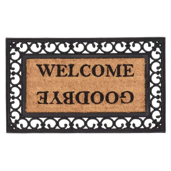 Welcome Doormat with Typography - Black image