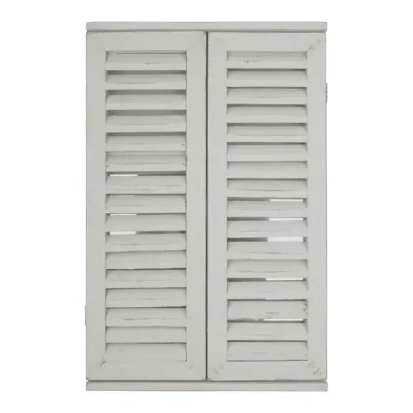 Window Shutter Wall Mirror - Cream
