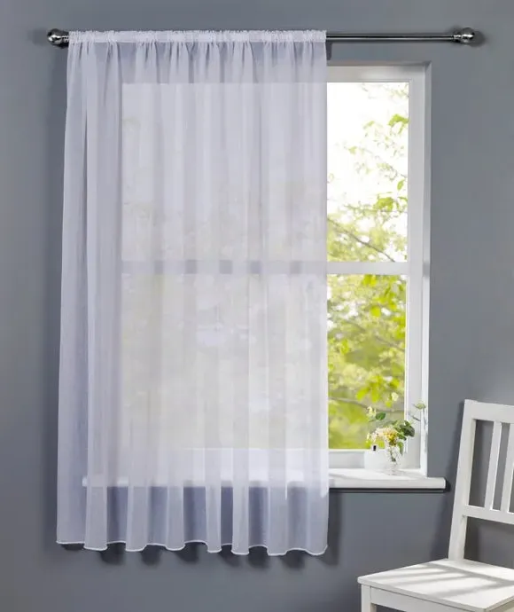 Crushed Voile Curtain by Metre - White