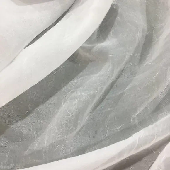 Crushed Voile Curtain by Metre - White