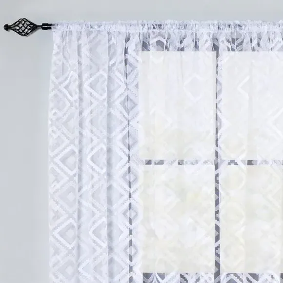 Maroc Lace Voile by the Metre - White