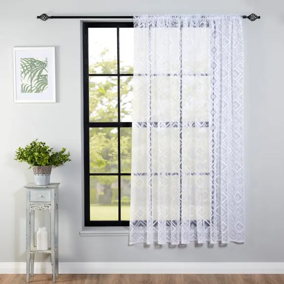 Maroc Lace Voile by the Metre - White