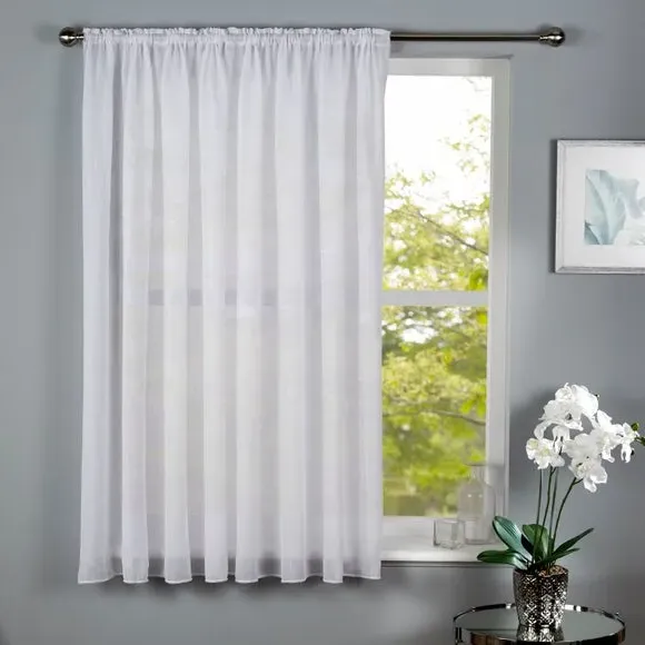 Textured Voile Fabric by Metre - White, Recycled