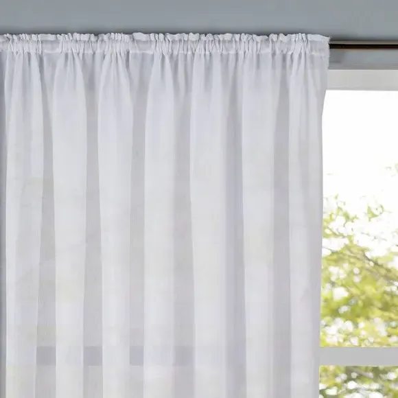 Textured Voile Fabric by Metre - White, Recycled