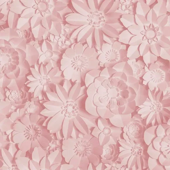 3D Floral Wallpaper - Pink